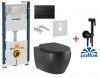 Купить Купить с доставкой Инсталляция Geberit Duofix 3 В 1 458.126.00.1 с черной клавишей Delta51 115.105.DW.1 + Унитаз черный матовый 3020155B подвесной Acqua с сиденьем Soft Close + Гигиенический душ ZDUP 110 NO Paffoni Tweet Round однорычажный в Киеве vannaja.kiev.ua