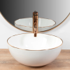 Умивальник (раковина) REA STELLA ROSE GOLD EDGE накладний білий Купити Умивальник (раковина) REA STELLA ROSE GOLD EDGE накладний білий в Києві vannaja.kiev.ua