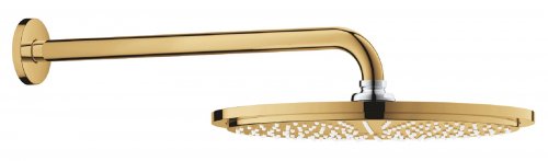 Купити золотий тропічний душ 26066GL0 Grohe Rainshower Cosmopolitan 31 см круглий з настінним кронштейном в Києві vannaja.kiev.ua