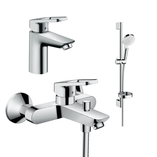 Купить Купить 1062019 Набор смесителей для ванны Hansgrohe Logis Loop однорычажный хром душевая лейка 100 мм с мыльницей в Киеве vannaja.kiev.ua