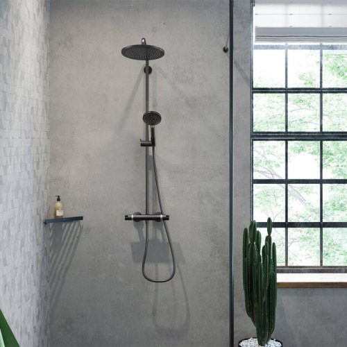 Настенная внешняя душевая система Hansgrohe 26890340 Croma Select S Showerpipe 280 с термостатом, матовый черный хром. Купить Настенная внешняя душевая система Hansgrohe 26890340 Croma Select S Showerpipe 280 с термостатом, матовый черный хром. в Киеве vannaja.kiev.ua