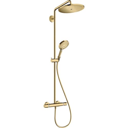 Душова система Hansgrohe Croma Select S280 1jet Showerpipe EcoSmart з термостатом, Polished Gold Optic (26891990) Купити Душова система Hansgrohe Croma Select S280 1jet Showerpipe EcoSmart з термостатом, Polished Gold Optic (26891990) в Києві vannaja.kiev.ua