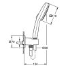 Купить квадратная душевая лейка со шлангом держателем Grohe 26910003 Tempesta Cube 110 Душевой набор, 3 режима в Киеве vannaja.kiev.ua