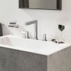 Купить Хромированный двухрычажный 76034000 Смеситель для раковины Hansgrohe Finoris с донным клапаном на три отверстия высокий в Киеве vannaja.kiev.ua