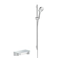 Душевая штанга Hansgrohe 27182000 Verso с мыльницей хром 27182 Душевой набор