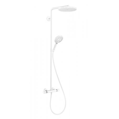 Купити Душова система біла матова Hansgrohe 27633700 Raindance Select S SHOWERPIPE Matt White 276337 темостат в Києві vannaja.kiev.ua