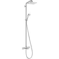 Hansgrohe 27185000 Showerpipe 27185 Душевая система Croma 220мм с термостатом и поворотным держателем 400м хром латунь