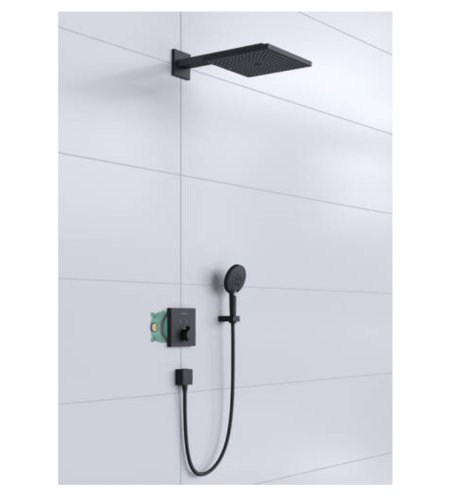 Купить Душевой комплект Hansgrohe 27939670 Raindance E/ShowerSelect E 7в1 душевая система скрытого монтажа верхний душ 300*300 мм, черный матовый matt black в Киеве vannaja.kiev.ua