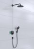 Купить Душевая система с термостатом черная матовая Hansgrohe Raindance S Black 240 1Jet PowderRain ShowerSelect S Thermostatic в Киеве vannaja.kiev.ua