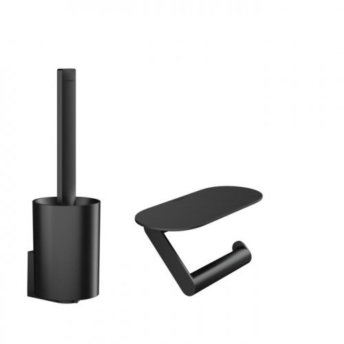 Черные матовые Hansgrohe 27969670 Комплект аксессуаров WallStoris 2в1 Matt Black для ванной комнаты Купить Черные матовые Hansgrohe 27969670 Комплект аксессуаров WallStoris 2в1 Matt Black для ванной комнаты в Киеве vannaja.kiev.ua