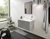 Купить Белый матовый 76033700 Смеситель для умывальника Hansgrohe Finoris 110 на 3 отверстия с донным клапаном Push Open двухрычажный в Киеве vannaja.kiev.ua