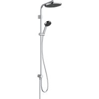 душевая система для ванны с термостатом, тропический душ Hansgrohe 28871000 Activera S Showerpipe 240 1jet EcoSmart Ecostat Fine, хром