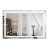 Купить зеркало с антизапотеванием ванна Qtap Mideya 1200х800 (DC-F613) с LED-подсветкой QT2078F613W сенсорный выключатель, с часами, регулятор яркости в Киеве vannaja.kiev.ua