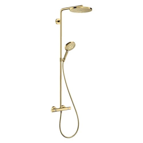 Купить Душевая система Hansgrohe Raindance S 240 EcoSmart PowderRain 2jet з термостатом, Polished Gold Optic (28823990) в Киеве vannaja.kiev.ua