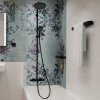 Купить черный матовый душ в ванную с термостатом тропический Hansgrohe 28871670 Activera S система Showerpipe 240 1jet EcoSmart Ecostat Fine в Киеве vannaja.kiev.ua