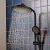 Купить черный матовый душ в ванную с термостатом тропический Hansgrohe 28871670 Activera S система Showerpipe 240 1jet EcoSmart Ecostat Fine в Киеве vannaja.kiev.ua