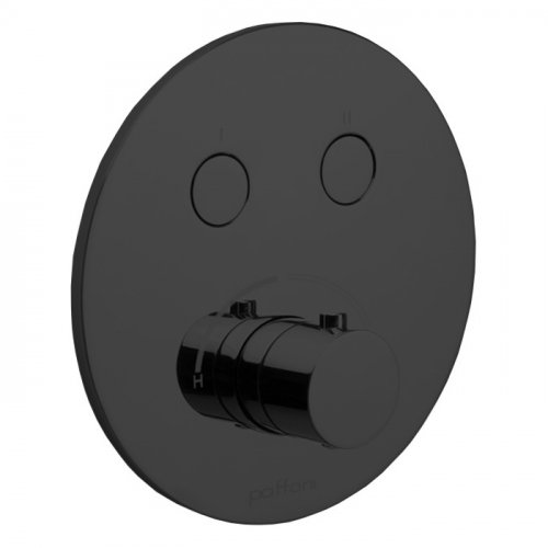 Купити Чорний матовий CPT018NO круглий термостат для душу Paffoni Compact box прихованого монтажу 2 функції з доставкою в Києві vannaja.kiev.ua