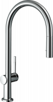 Hansgrohe 31815000 Focus 31815 Смеситель для Кухни Выдвижной Излив Поворотный 150 ° 2 Вида Струи воды, хром