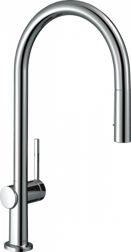 Купить 72801000 Высокий однорычажный Смеситель hansgrohe Talis M54 для кухонной мойки с выдвижным душем хром с доставкой в Киеве vannaja.kiev.ua