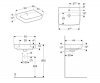 Купить Geberit 500290011 раковина прямоугольная Selnova Square 55см белый  глянец 500.290.01.1 в Киеве vannaja.kiev.ua