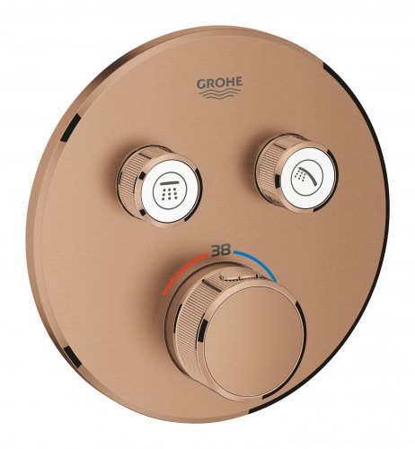 Купить Смеситель термостат скрытого монтажа на 2 потребителя Grohe Grohtherm SmartControl 29119DL0 Медь (матовый теплый закат) в Киеве vannaja.kiev.ua