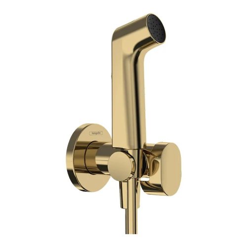Купить золотой гигиенический душ Hansgrohe 29232990 S EcoSmart+ на смешанную воду, Polished Gold Optic Комплект в Киеве vannaja.kiev.ua