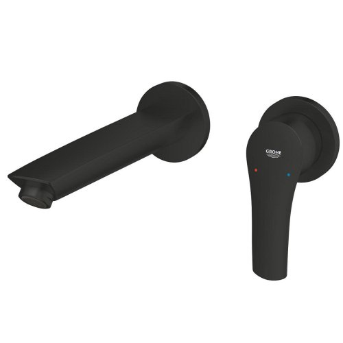 Купити чорний матовий змішувача настінний над раковиною Grohe 293382433 Eurosmart на 2 отвори M-Size в Києві vannaja.kiev.ua
