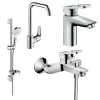 Купить Hansgrohe Набор смесителей для ванны и кухни высокий с поворотным изливом Logis loop 1172019 купить в Киеве хром однорычажный душевая лейка 100 мм   в Киеве vannaja.kiev.ua