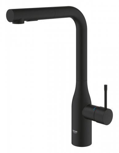 Купить Grohe Essence 30504KF0 черный матовый кран кухня выдвижная лейка 2 режима в Киеве vannaja.kiev.ua