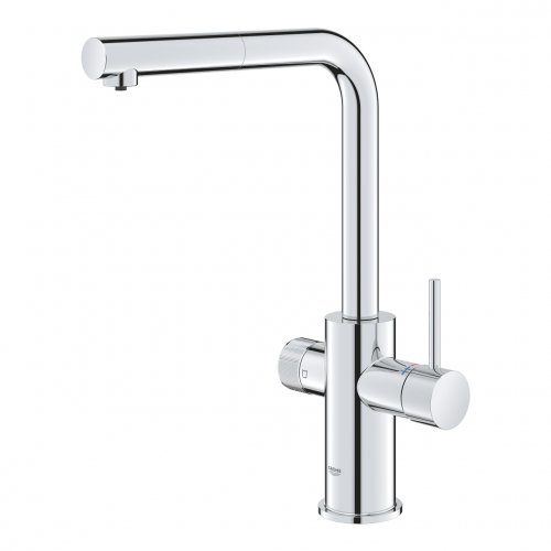 Купить Смеситель кухни под обратный осмос + фильтр и выдвижным изливом Grohe Blue Pure Minta 30590000, хром 30590 в Киеве vannaja.kiev.ua