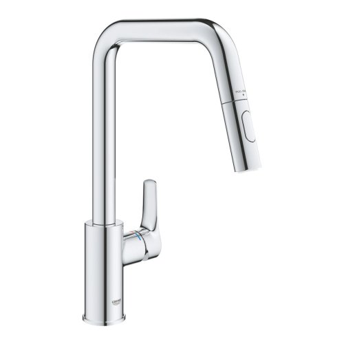 кран на кухню с душем смеситель выдвижной 2- струи Grohe 30619000 EuroSmart однорычажный, хром Купить кран на кухню с душем смеситель выдвижной 2- струи Grohe 30619000 EuroSmart однорычажный, хром в Киеве vannaja.kiev.ua