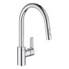 Купити Висувна лійка кухонний кран Grohe 31481001 Eurosmart Cosmopolitan змішувач для кухні з висувним виливом на 2 режима, хромований в Києві vannaja.kiev.ua