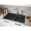 Купить Двойная мойка на кухню купить GROHE K500 31649AP0 860 x 500 мм черный гранит в Киеве vannaja.kiev.ua