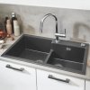 Купить Большая двойная мойка GROHE 31649AT0 K500 с 2 чашами 860 x 500 мм серый гранит в Киеве vannaja.kiev.ua