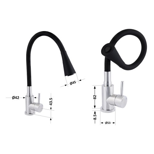 Купить Смеситель для кухни Lidz Aria 015F31 с гибким изливом (k35) LDARI015F31BNK31872 BNK в Киеве vannaja.kiev.ua