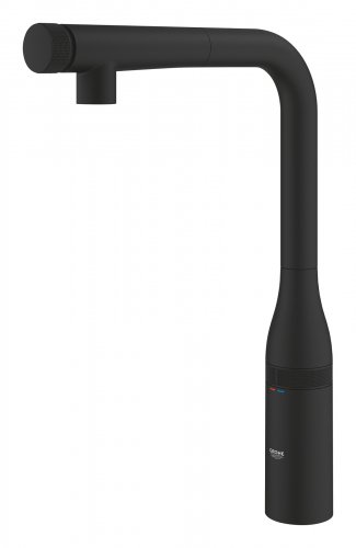 черный матовый смеситель с выдвижным изливом кухонный GROHE 31928KF0 Essence Smartcontrol фантомный черный Купить черный матовый смеситель с выдвижным изливом кухонный GROHE 31928KF0 Essence Smartcontrol фантомный черный в Киеве vannaja.kiev.ua