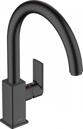 Черный матовый 71871670 Смеситель однорычажный для кухонной мойки Hansgrohe Vernis Shape M35 с плоским рычагом Купить Черный матовый 71871670 Смеситель однорычажный для кухонной мойки Hansgrohe Vernis Shape M35 с плоским рычагом в Киеве vannaja.kiev.ua