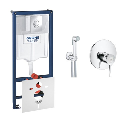 Купить Комплект Grohe инсталляция Rapid SL 38721001 + набор для гигиенического душа со смесителем BauClassic 2904800S в Киеве vannaja.kiev.ua