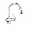 Купить два режима выдвижная лейка кран кухня смеситель высокий GROHE 32462 Zedra 32462000, хром в Киеве vannaja.kiev.ua