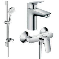 Набор смесителей для ванны 1282019 Hansgrohe Logis хром купить с длиным изливом однорычажный