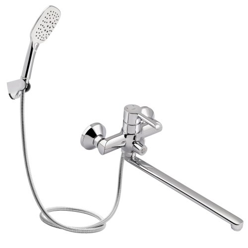 Купити Змішувач для ванни Qtap Grand CRM 005 QTGRACRM005 Qtap Grand з поворотним виливом (з душовим гарнітуром) хром в Києві vannaja.kiev.ua