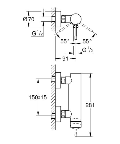 Смеситель для душа Grohe Essence New 33636GL1 Купить Смеситель для душа Grohe Essence New 33636GL1 в Киеве vannaja.kiev.ua