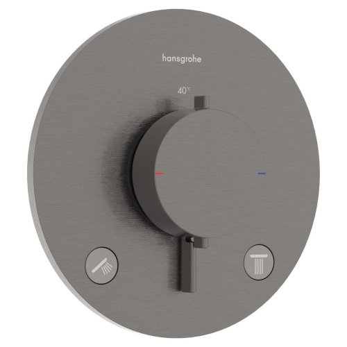 Купить Термостат Hansgrohe Ecostat Comfort S скрытого монтажа на 2 функции, Brushed Black Chrome (33715340) в Киеве vannaja.kiev.ua