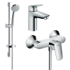 Купити Набір 71600111 змішувачів для душу 3 в 1 hansgrohe Logis душова лійка 100 мм з мильницею хром одноважільний купити в Києві vannaja.kiev.ua