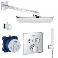 Душевая система GROHE GROHTHERM SMARTCONTROL 34614SC2 с носиком в ванну термостатическая, хром