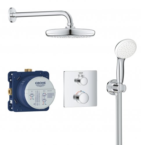 Купить Душевая система скрытого монтажа с термостатом Grohe Grohtherm Convent. Concealed 34729000 в Киеве vannaja.kiev.ua