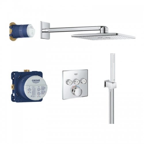 Купити Купити кран з терморегулятором Grohe 34804000 Cube 34804 душова система лійка 310 мм в Києві vannaja.kiev.ua
