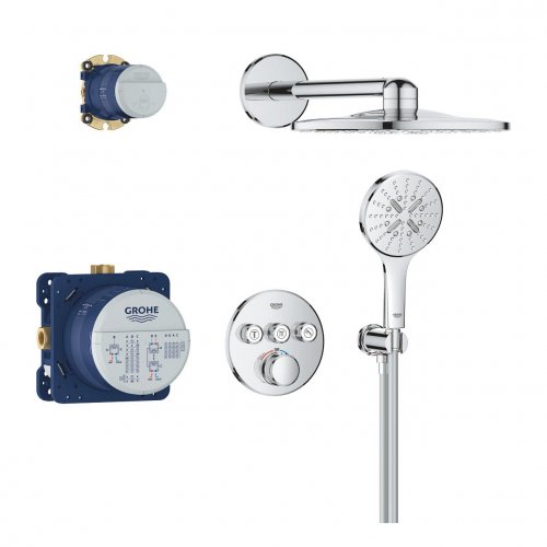 Grohe душевая система скрытого монтажа с термостатом 34863000 Grohtherm SmartControl тропическая лейка 310 мм 2 режима, хром Купить Grohe душевая система скрытого монтажа с термостатом 34863000 Grohtherm SmartControl тропическая лейка 310 мм 2 режима, хром в Киеве vannaja.kiev.ua