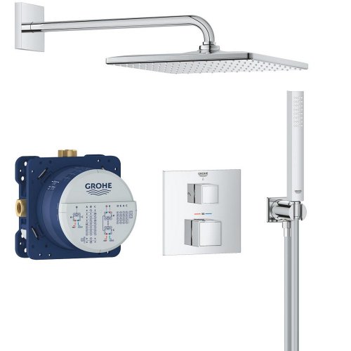 Купити квадратна система душу прихований змішувач термостат Grohe 34868000 Grohtherm Cube на 2 виходи в Києві vannaja.kiev.ua