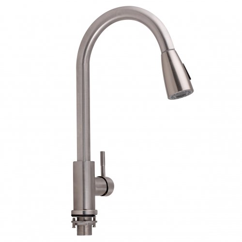 Купить Смеситель для кухни Lidz Aria 015FL с выдвижным изливом (k35) LDARI015FLNKS34945 Nickel в Киеве vannaja.kiev.ua